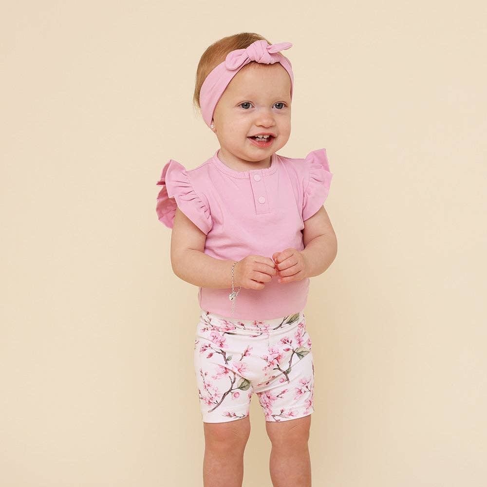 Cherry Blossom Organic Bike Shorts: 6-12 Months (0)
