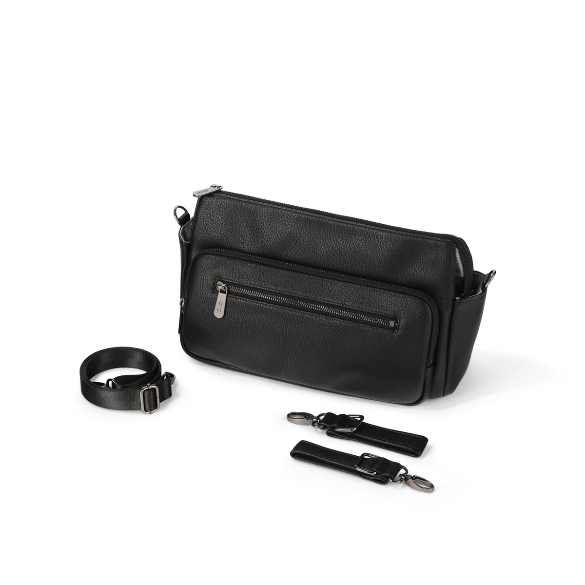 Multitasker Pram Caddy - Black Vegan Leather 2.0