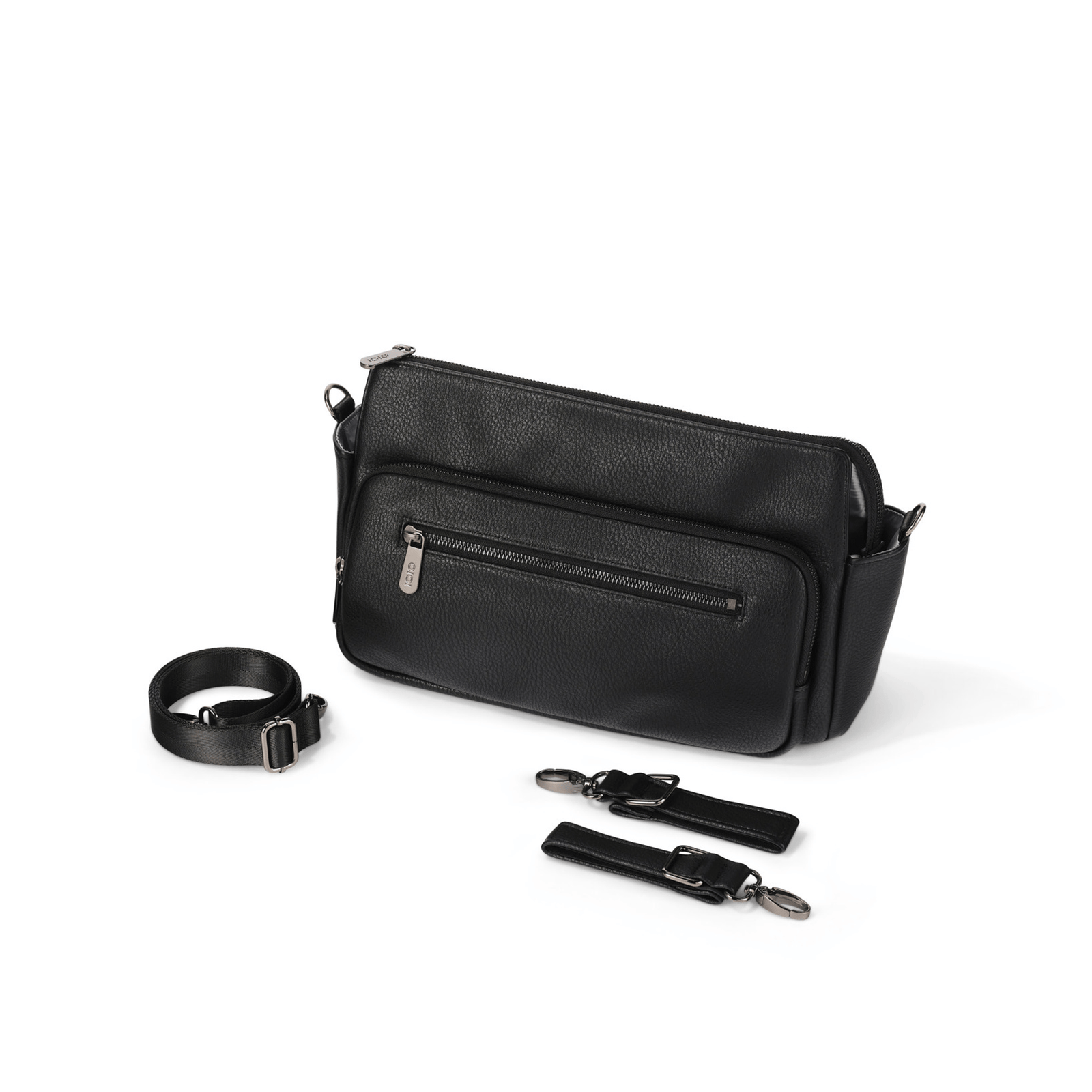 Multitasker Pram Caddy - Black Vegan Leather 2.0