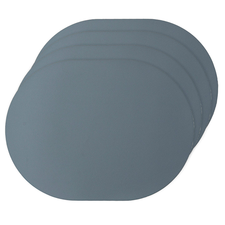 Ladelle Hugo Oval Navy Vinyl Placemat Set 4