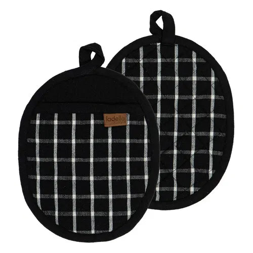 Ladelle Hemingway Double Oven Mitt Black