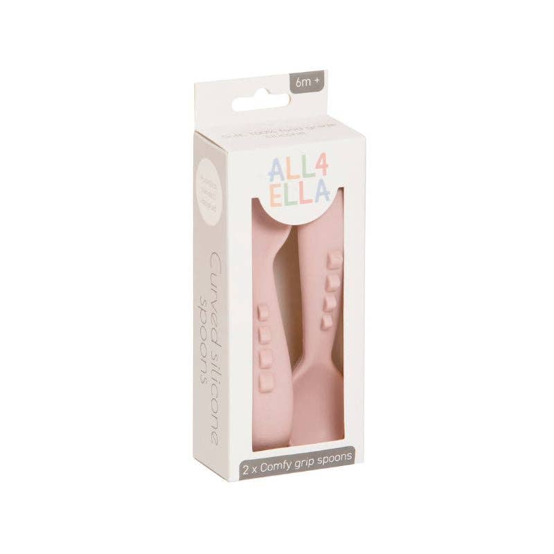 Silicone Comfy Grip Spoons 2pk - Dusty Pink
