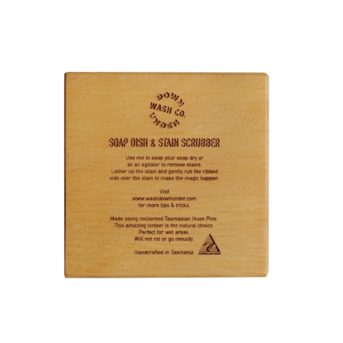 Huon Pine Soap Dish & Stain Scrubber