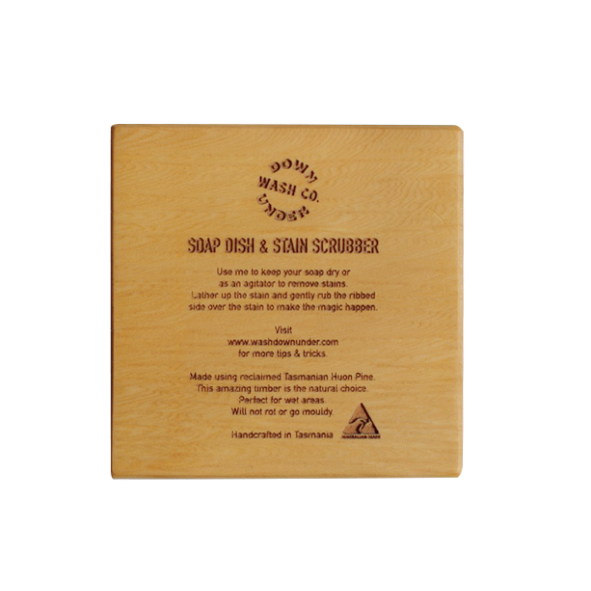 Huon Pine Soap Dish & Stain Scrubber
