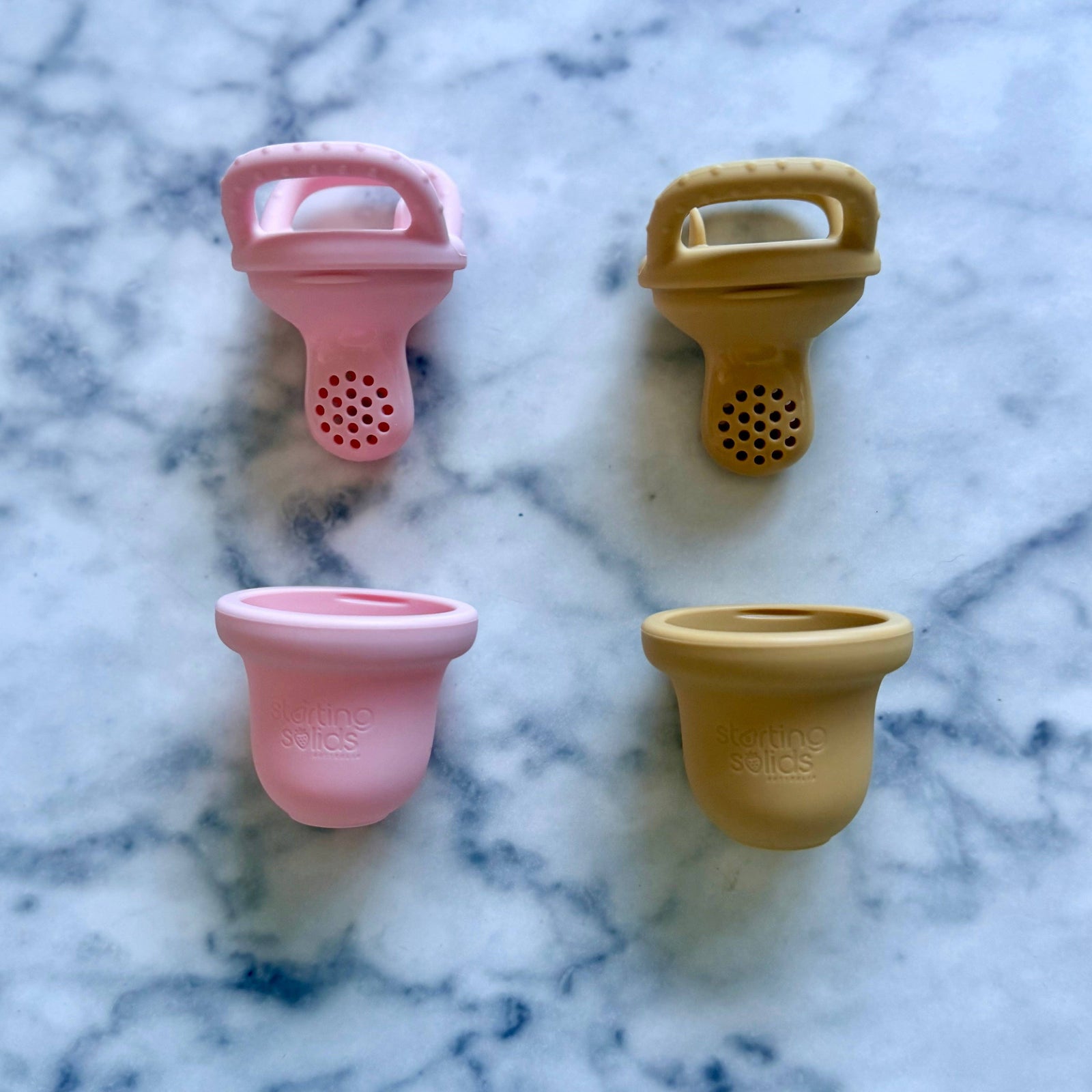 Foodie Teether – Silicone Baby Feeder: Fairy Floss + Biscoff