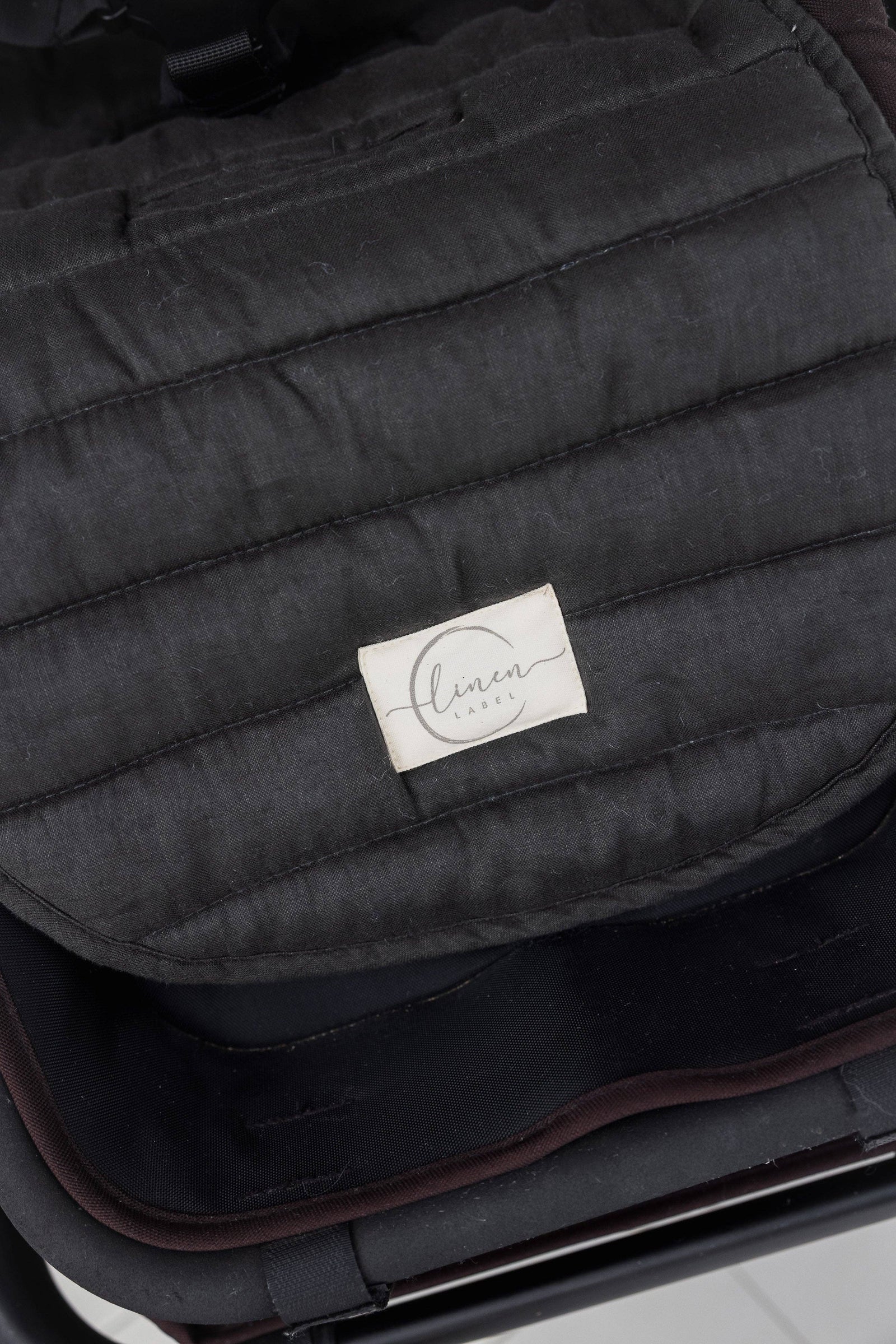 Charcoal & Oat - Pram Liner- Stripe quilt: Multi-Colored