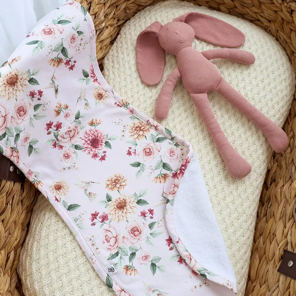 Snuggle Hunny Birds and Blooms Cotton Burp Cloth