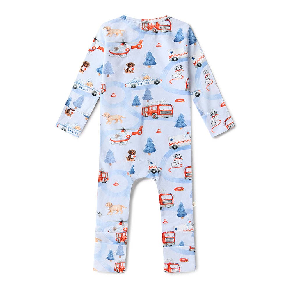 Snuggy Hunny To The Rescue Organic Convertible Romper 000