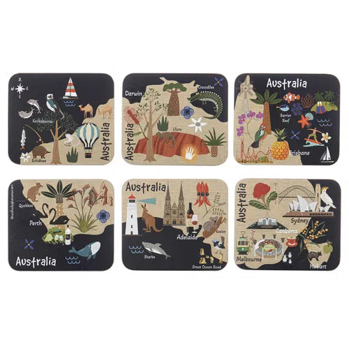 Ashdene Land Down Under Coasters Australia Set 6