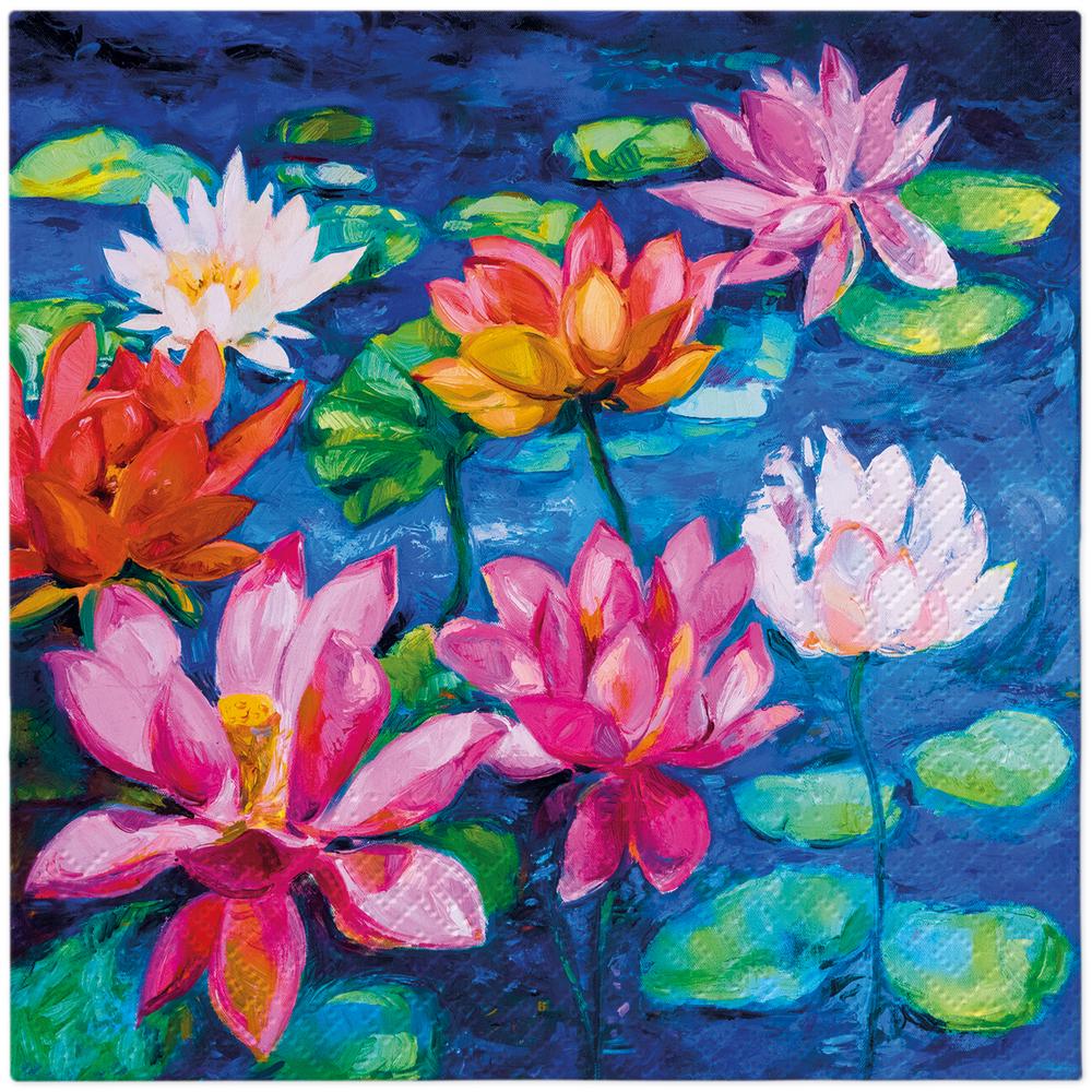 Paw Lunch Napkins 33cm Lily Pond