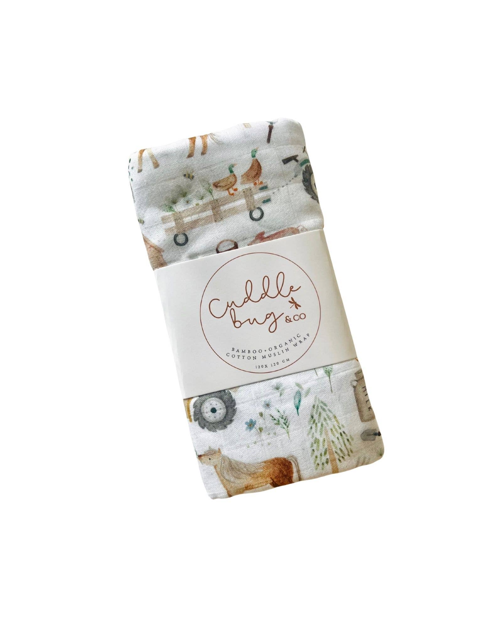 Cuddle Bug & Co Bamboo Muslin Wrap Farm Life