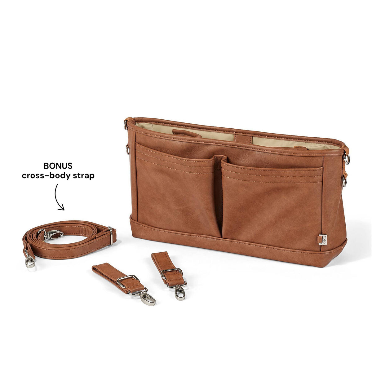 Signature Pram Caddy - Tan Vegan Leather