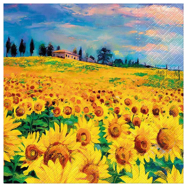 Paw Lunch Napkins 33cm Painted Sunflowers