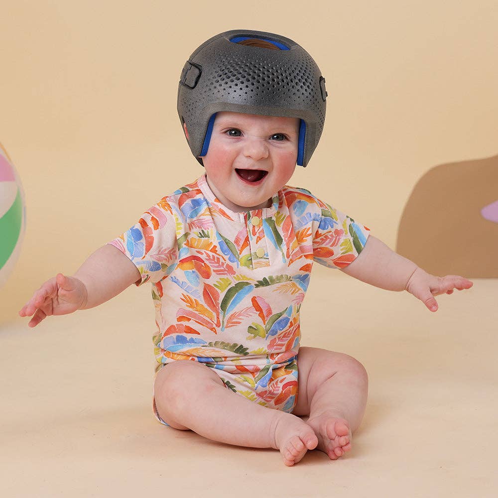 Summer Palm Short Sleeve Organic Bodysuit: Newborn (0000)