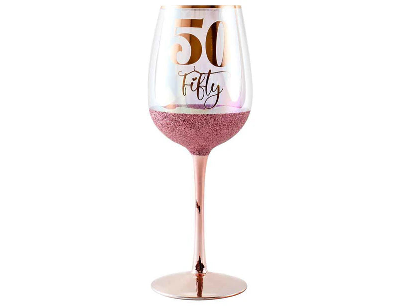 50 Glitterati Wine Glass Pink
