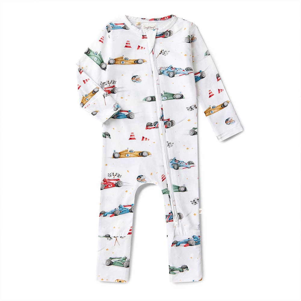 Snuggle Hunny Little Racer Long Sleeve Organic Bodysuit 00