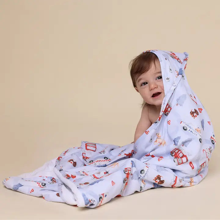Snuggle Hunny To The Rescue Organic Hooded Baby Towel