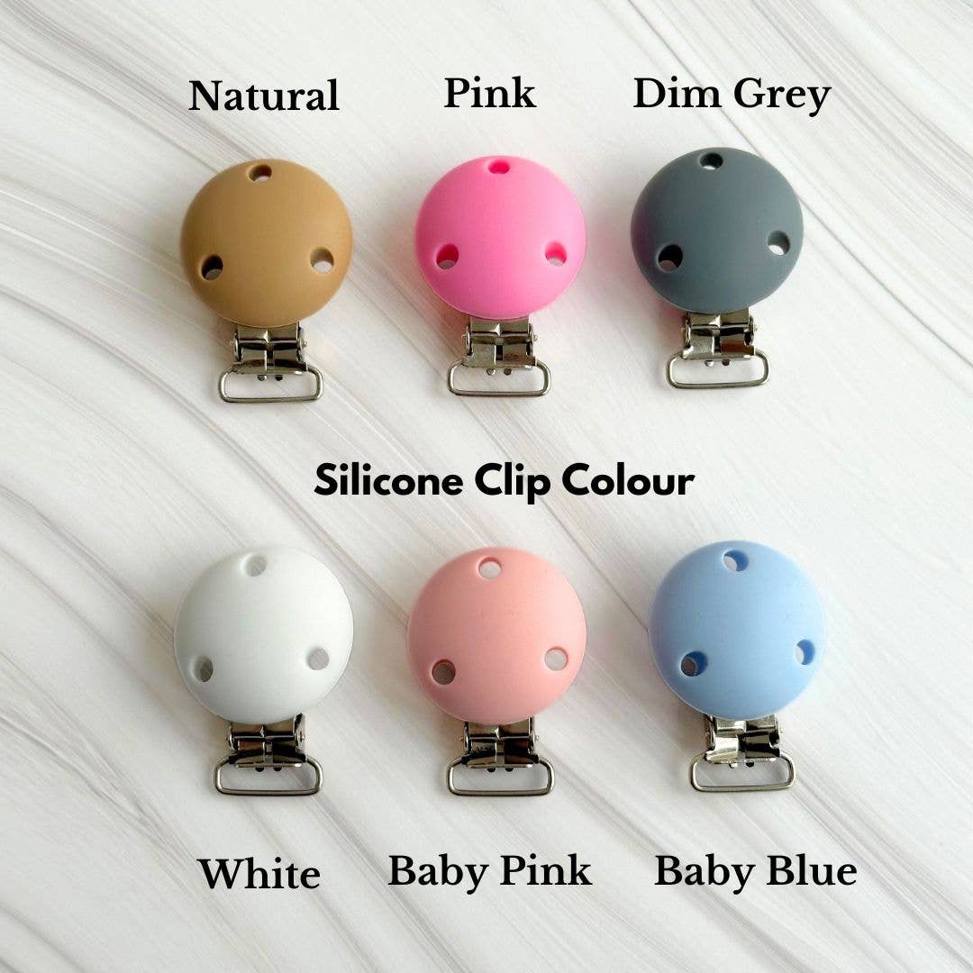 Coloured Panel Leather Dummy Clips: Blush / Baby Pink