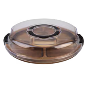 Alfresco Lane Acacia Wood Grazing Platter with Lid 5 Compartments Round