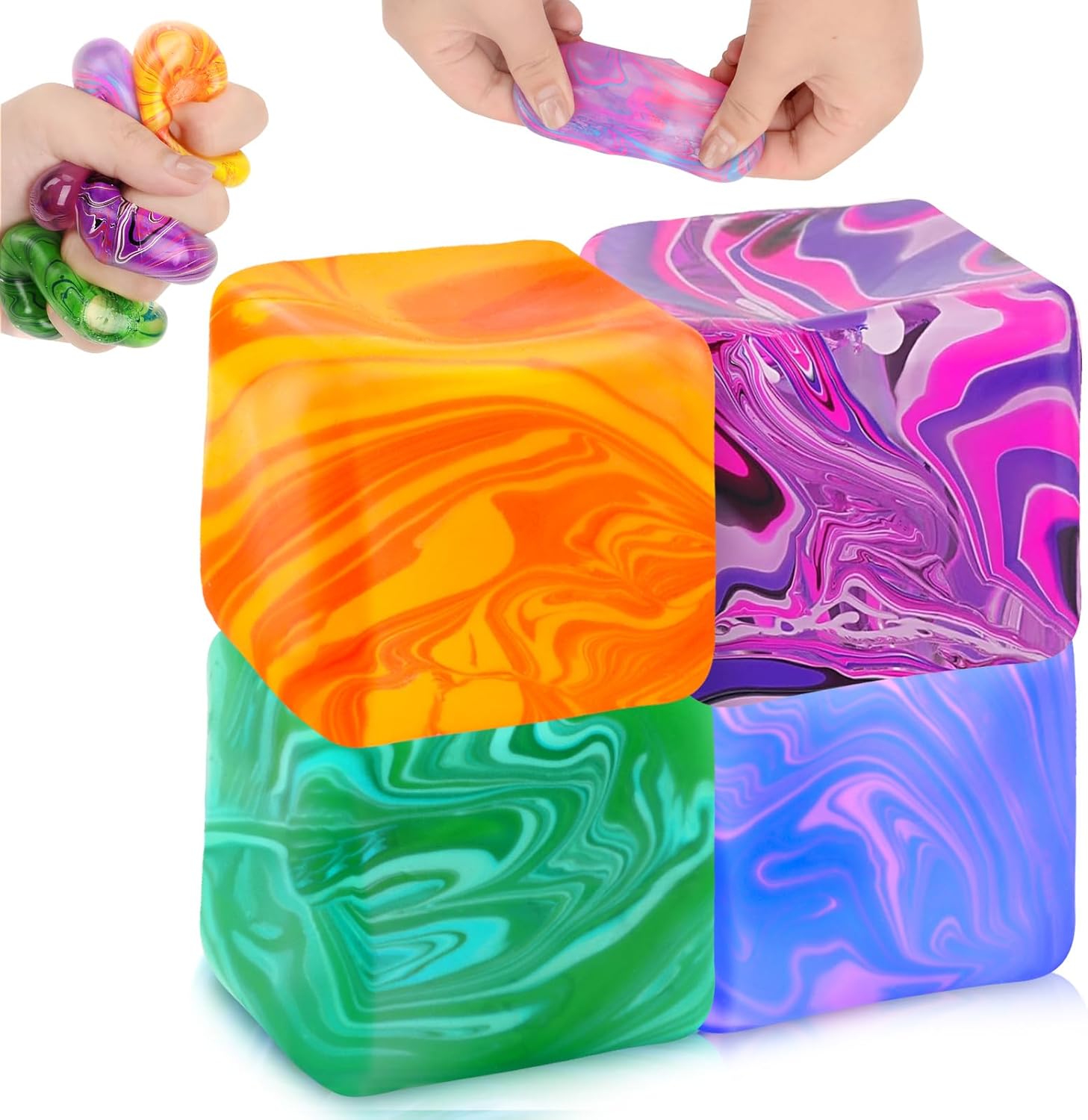 Stress Cube Swirl Cube assorted Colours