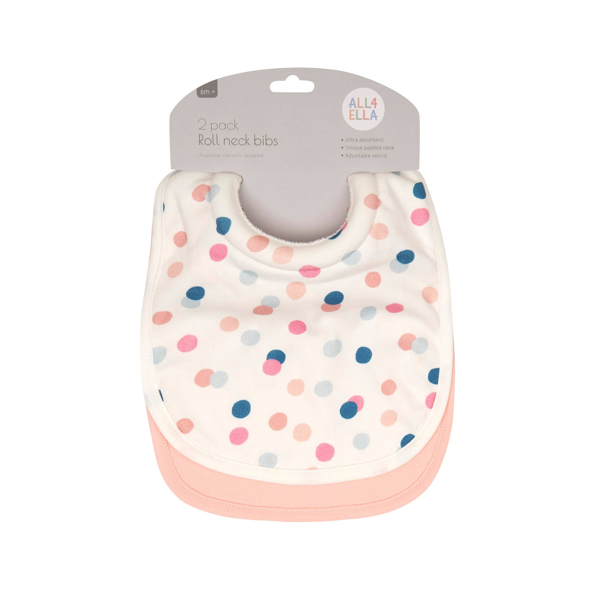 Roll Neck Bibs 2pk - Confetti