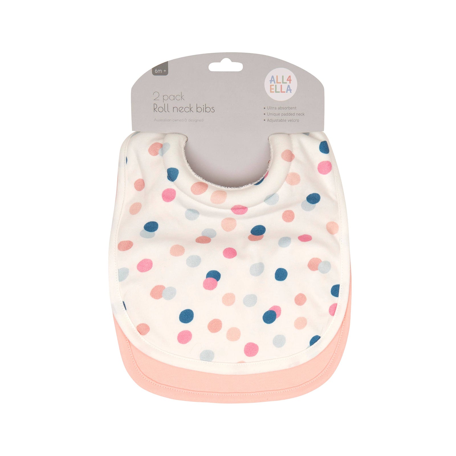 Roll Neck Bibs 2pk - Confetti