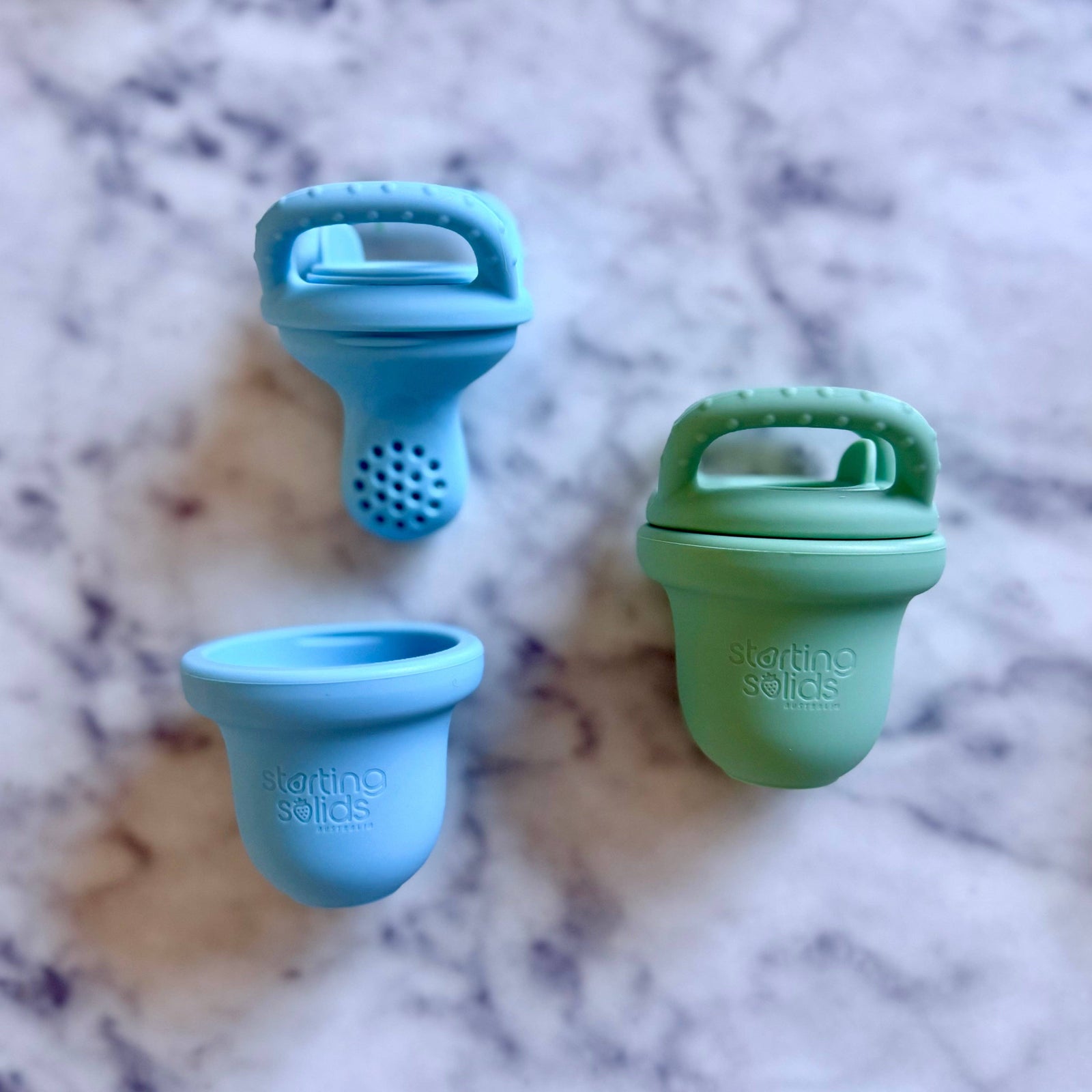 Foodie Teether – Silicone Baby Feeder: Fairy Floss + Biscoff