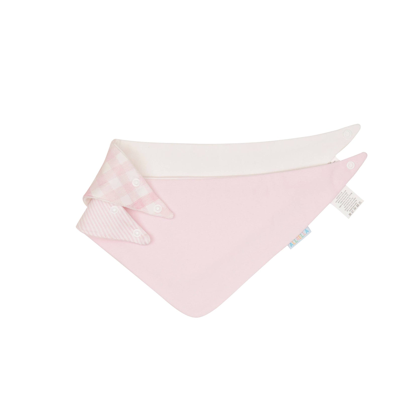 Bandana Bibs 2pk - Gingham Pink