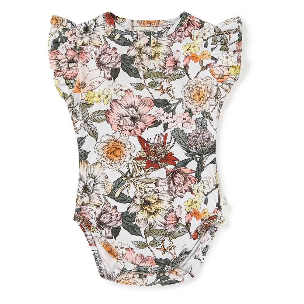 Australiana Short Sleeve Organic Bodysuit: Newborn (0000)