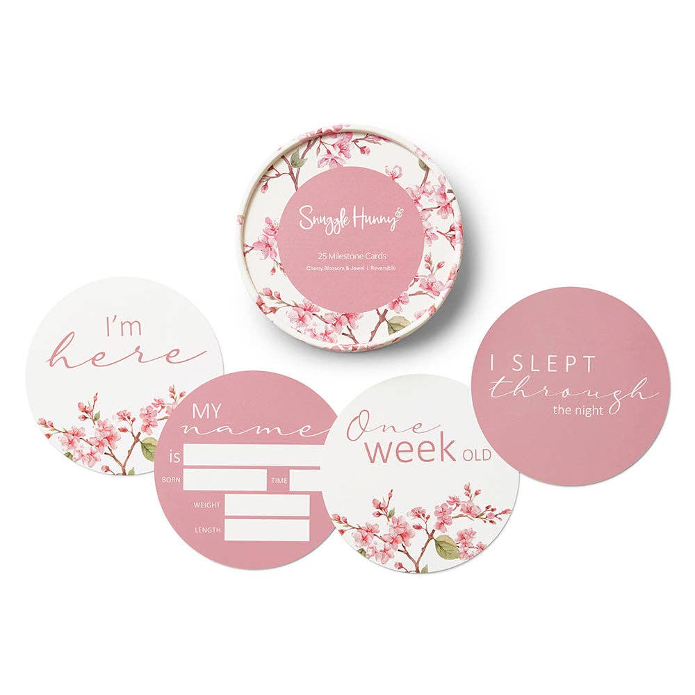 Cherry Blossom &amp; Jewel Reversible Milestone Cards