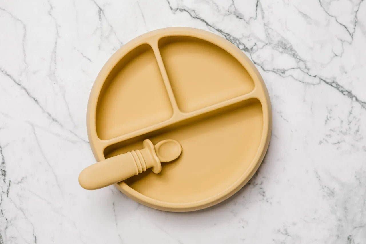 Suckie Scoop Divided Suction Plate: Biscoff