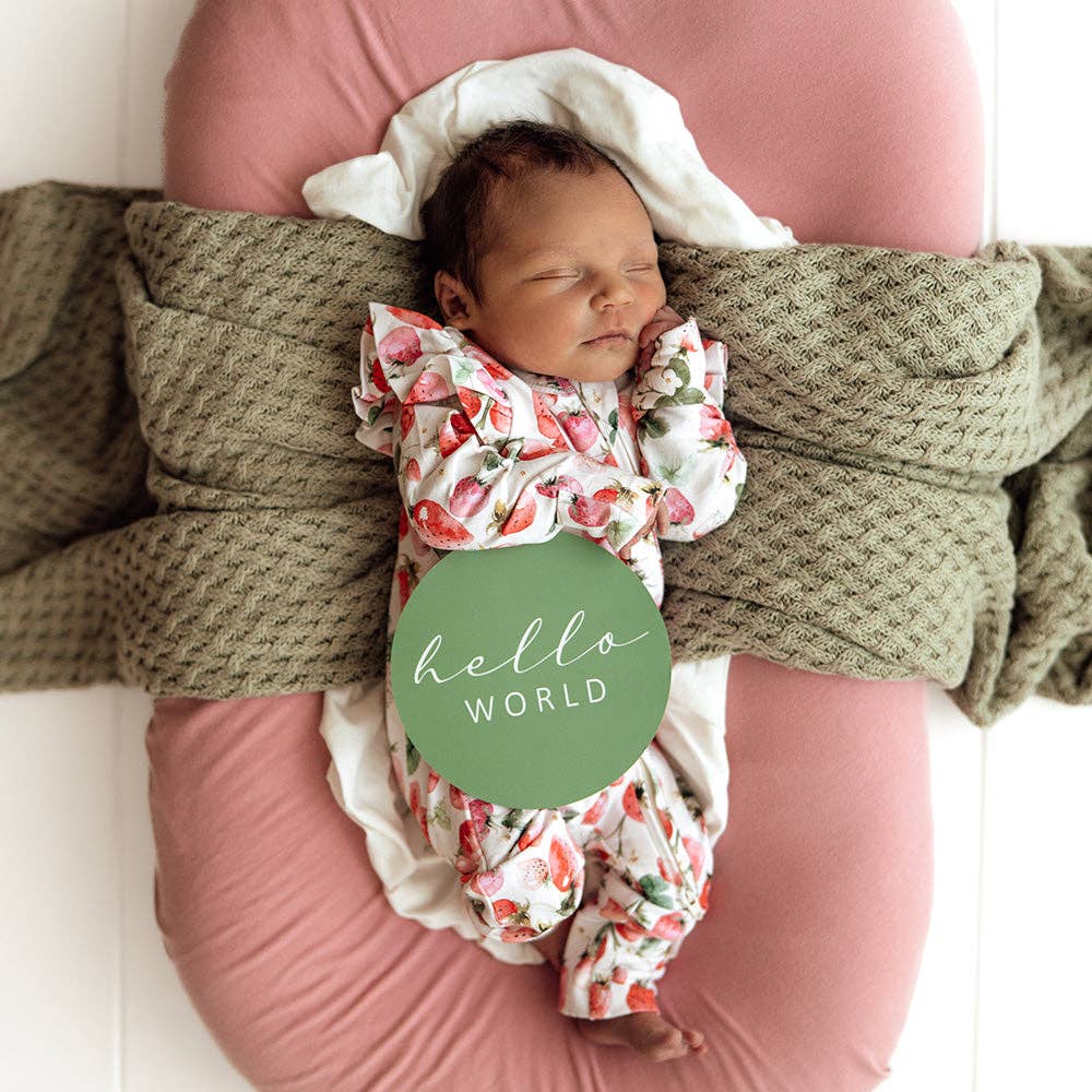 Strawberry Organic Snugglesuit Convertible Romper: Newborn (0000)