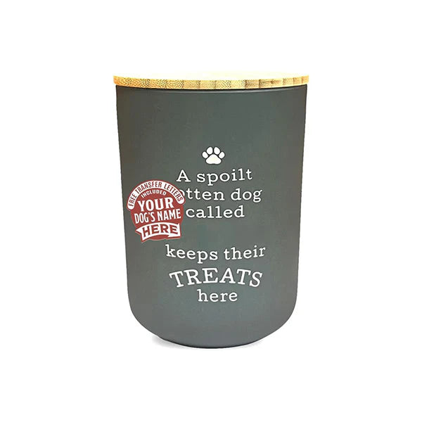 Dog Treat Jar Grey Blank