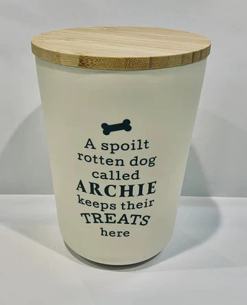 Dog Treat Jar Cream Archie