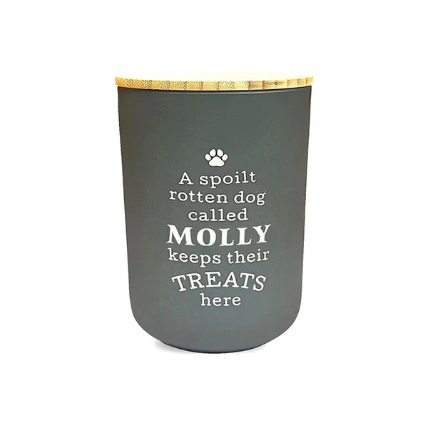 Dog Treat Jar Grey Molly