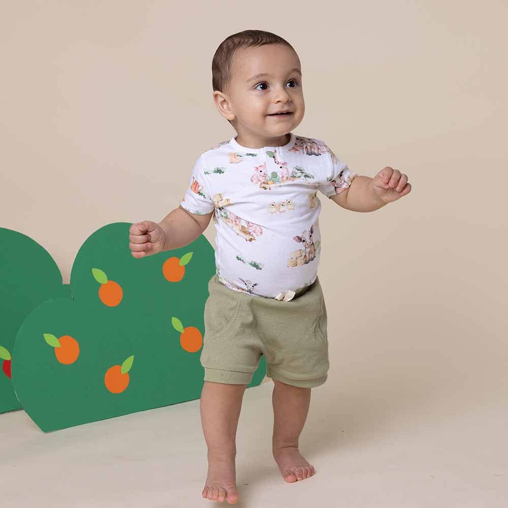 Farm Short Sleeve Organic Bodysuit: 6-12 Months (0)