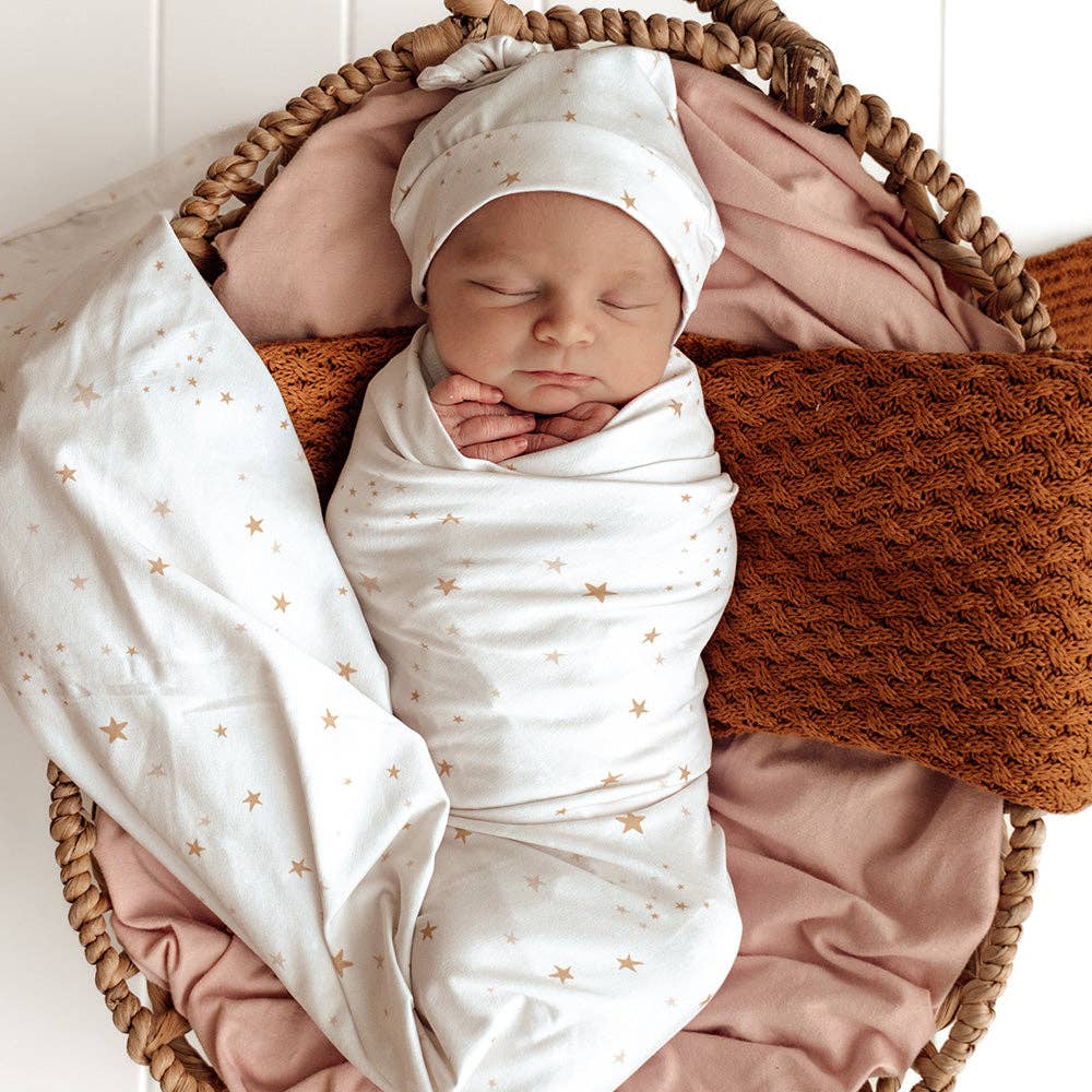 Stardust Organic Jersey Wrap & Beanie Set