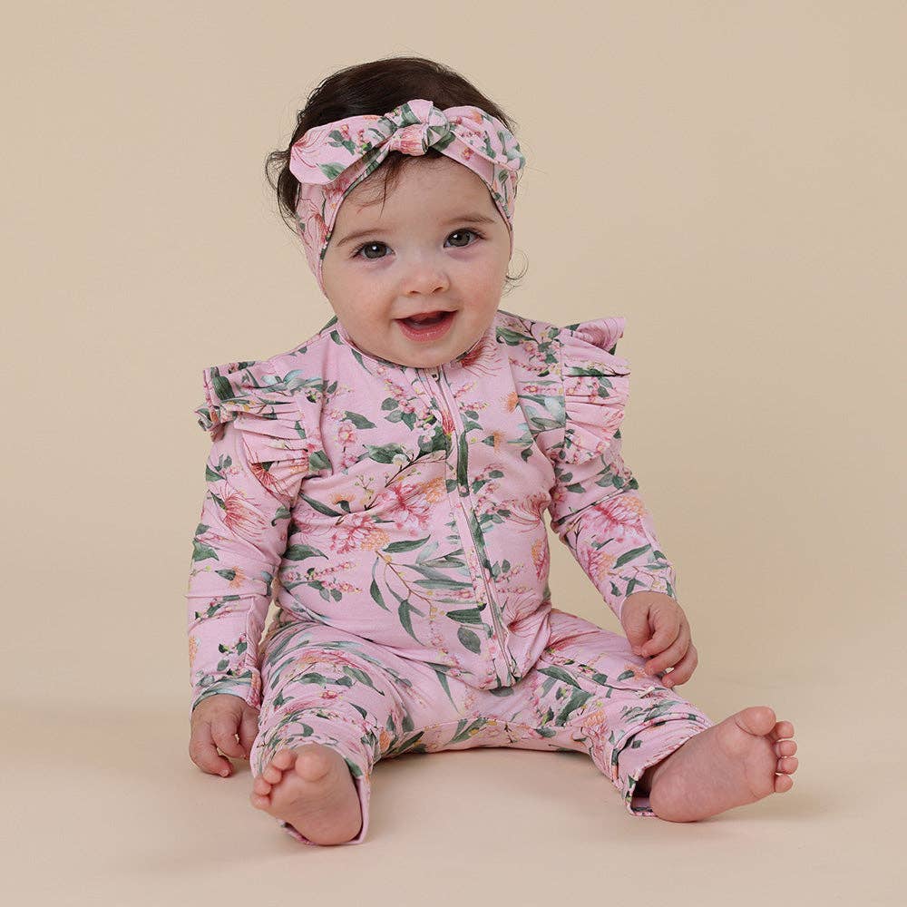 Pink Wattle Organic Snugglesuit Convertible Romper with Frill: Newborn (0000)