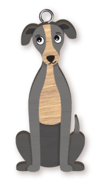 Handmade GreyHound Keyring