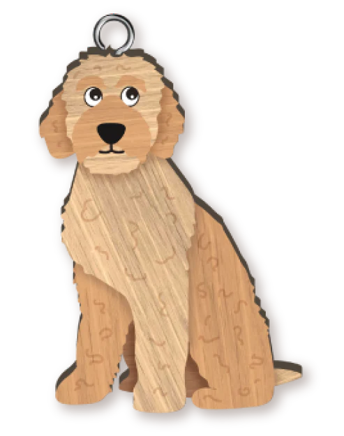 Handmade Labradoodle Keyring