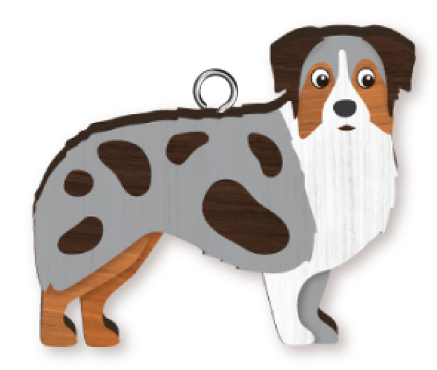 Handmade Australian Shepherd Keyring