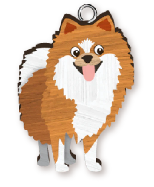 Handmade Pomeraian Keyring