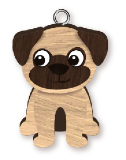 Handmade Pug Keyring
