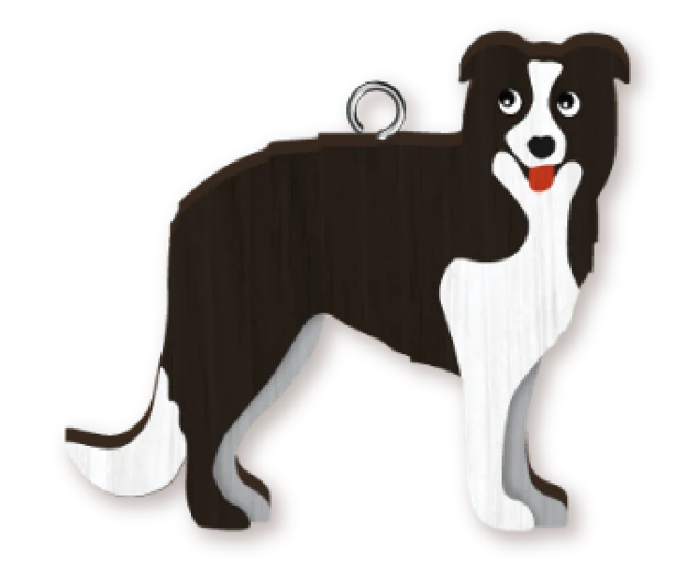 Handmade Border Collie Keyring