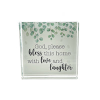 God Bless This Home Crystal Block