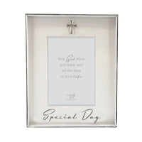 Special Day Frame Silver Cross Motiff
