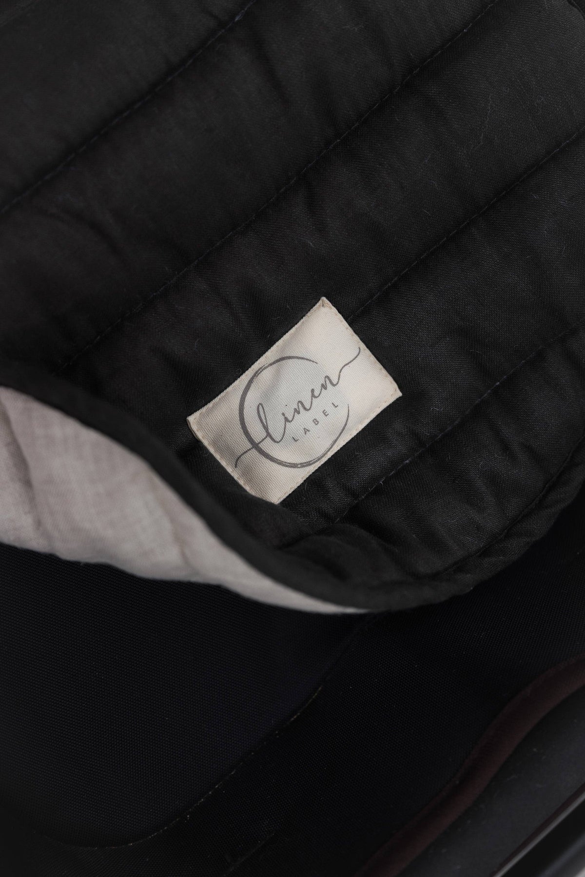 Charcoal & Oat - Pram Liner- Stripe quilt: Multi-Colored