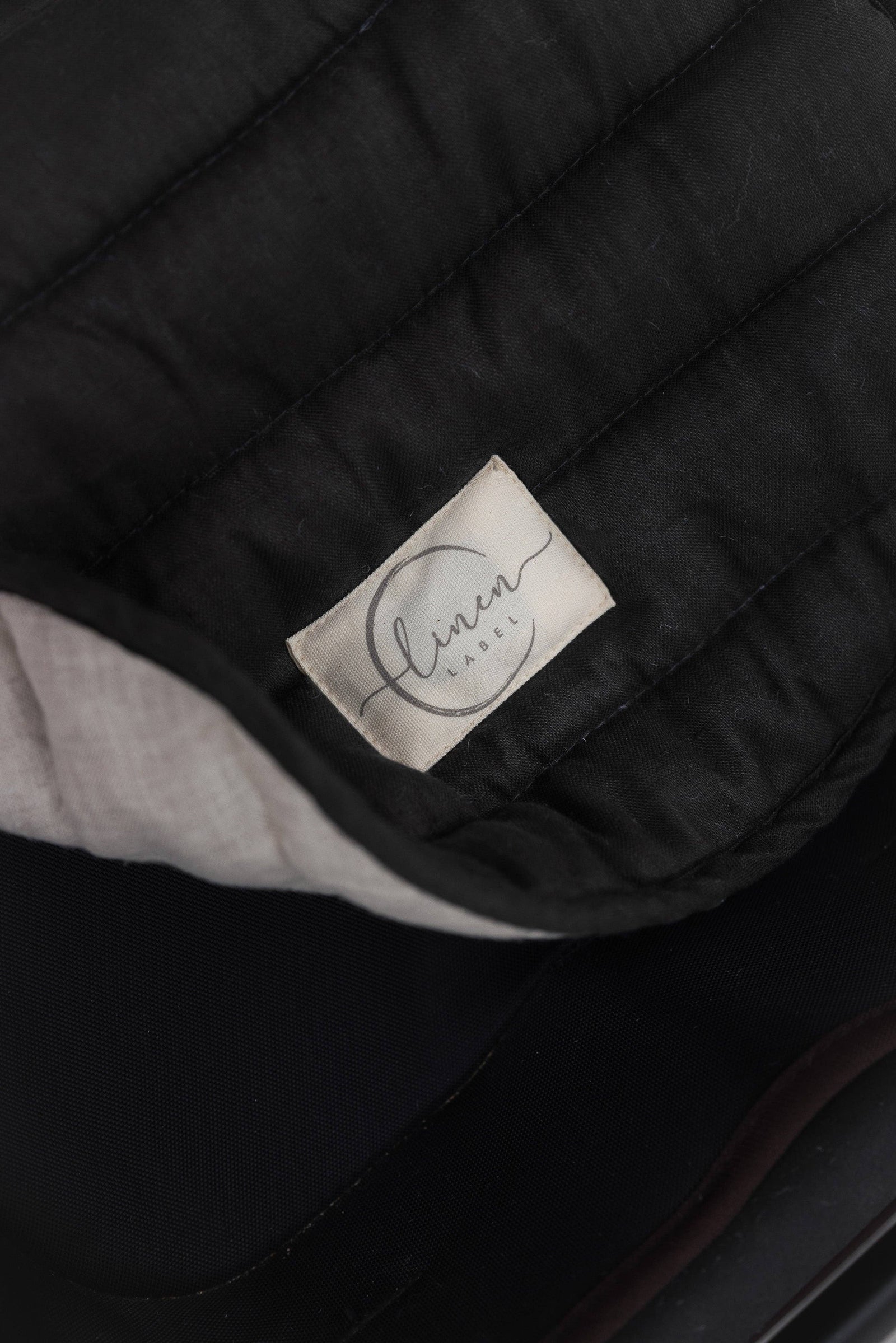 Charcoal & Oat - Pram Liner- Stripe quilt: Multi-Colored