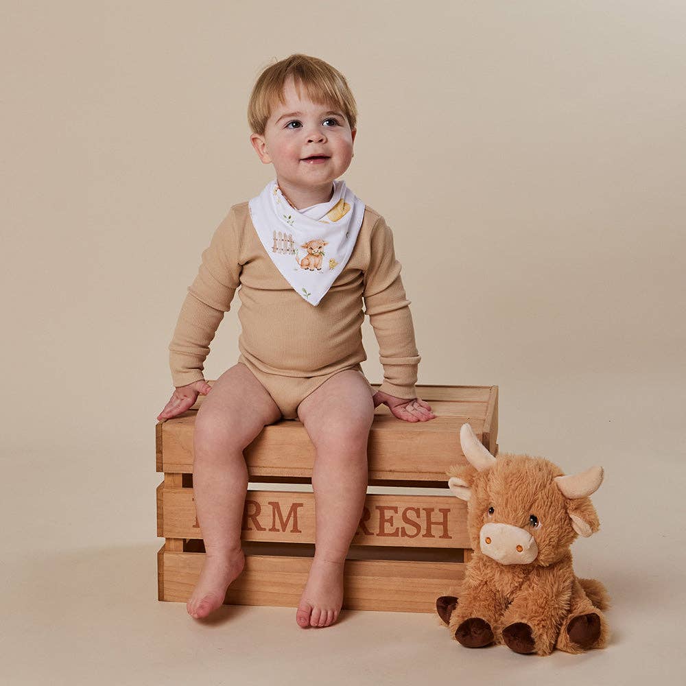 Highland Cows Organic Dribble Bib