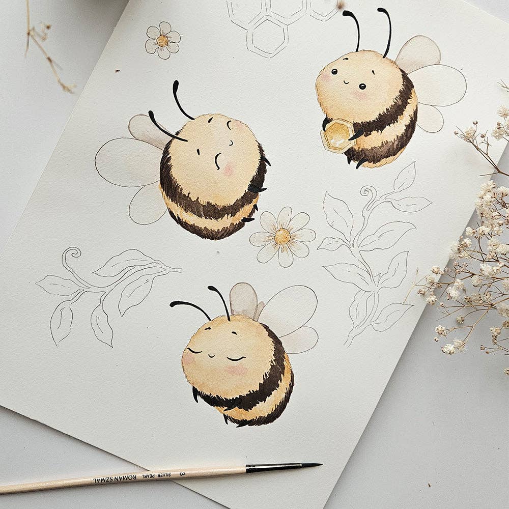 Bumblebees Short Sleeve Organic Bodysuit: Newborn (0000)